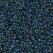 Miyuki seed beads 11/0 - Blue lined dark aqua ab 11-347